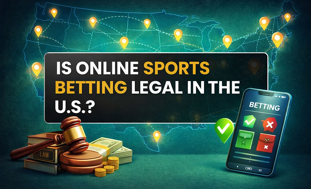 Illustration showing whether online sports betting is legal in the United States by state