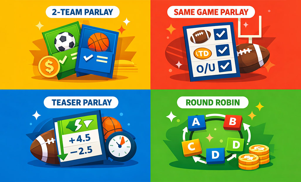 Comparison of different types of parlay bets in sports betting.
