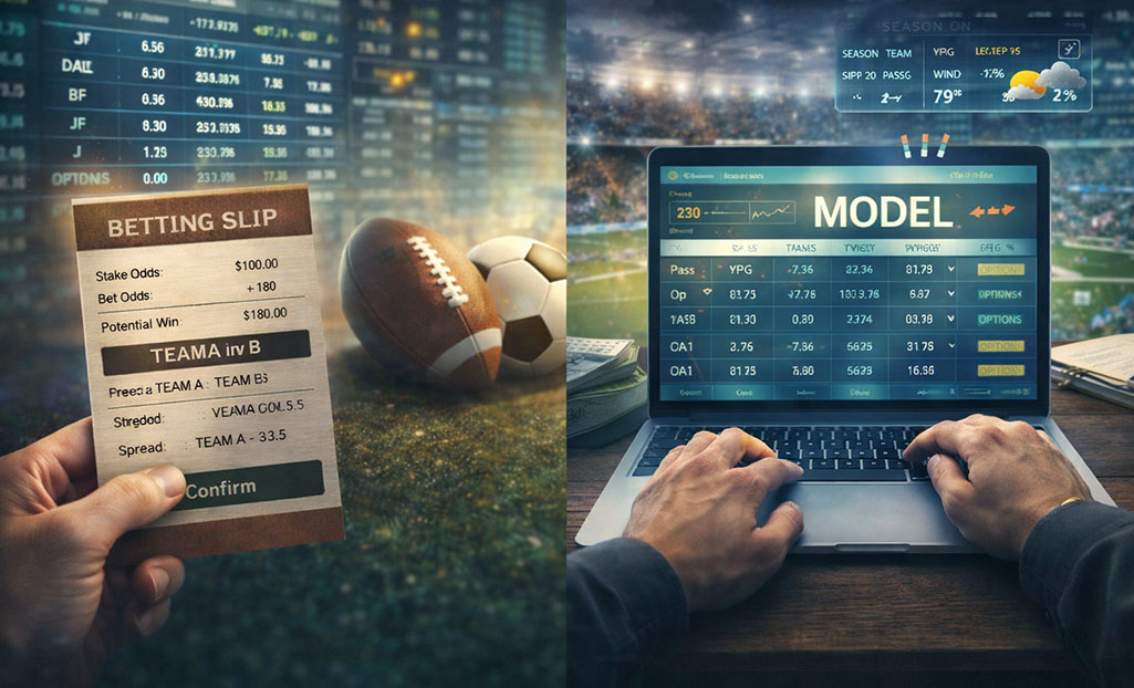Comparison between casual betting and data analysis using sportsbook odds and predictive model