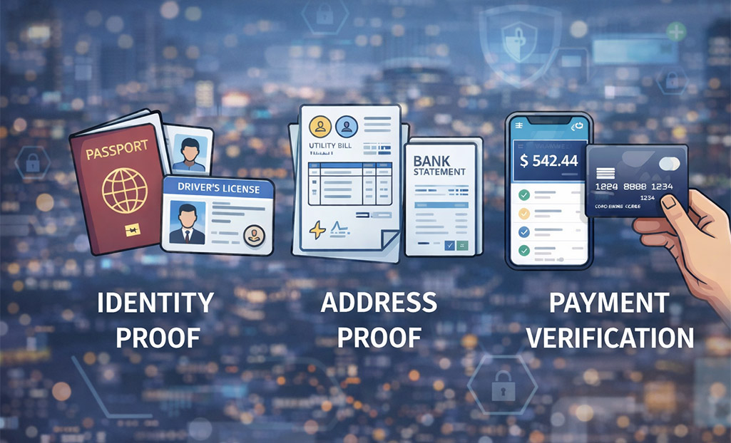 Age Verification and KYC documents: identity proof, address proof and payment verification examples