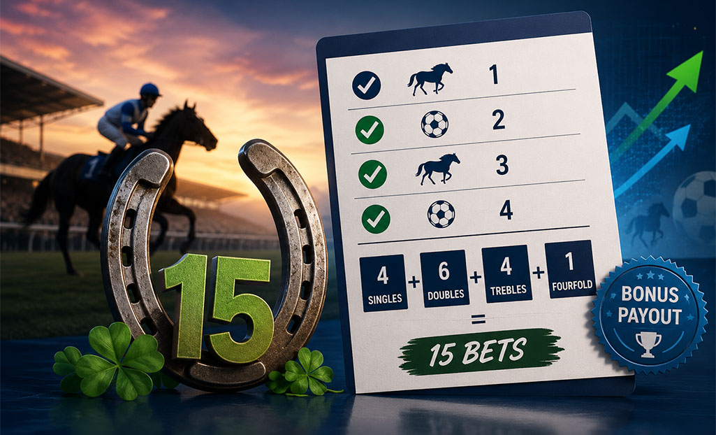 Lucky 15 bet with 15 betting combinations explained visually
